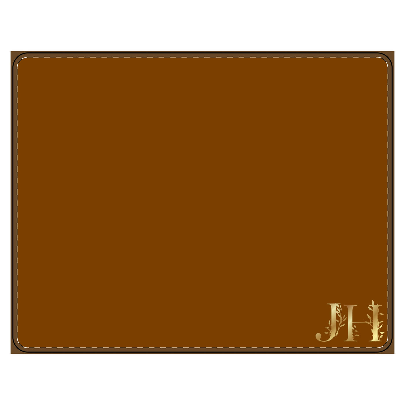 Personalized Name Initials Leather Mousepad