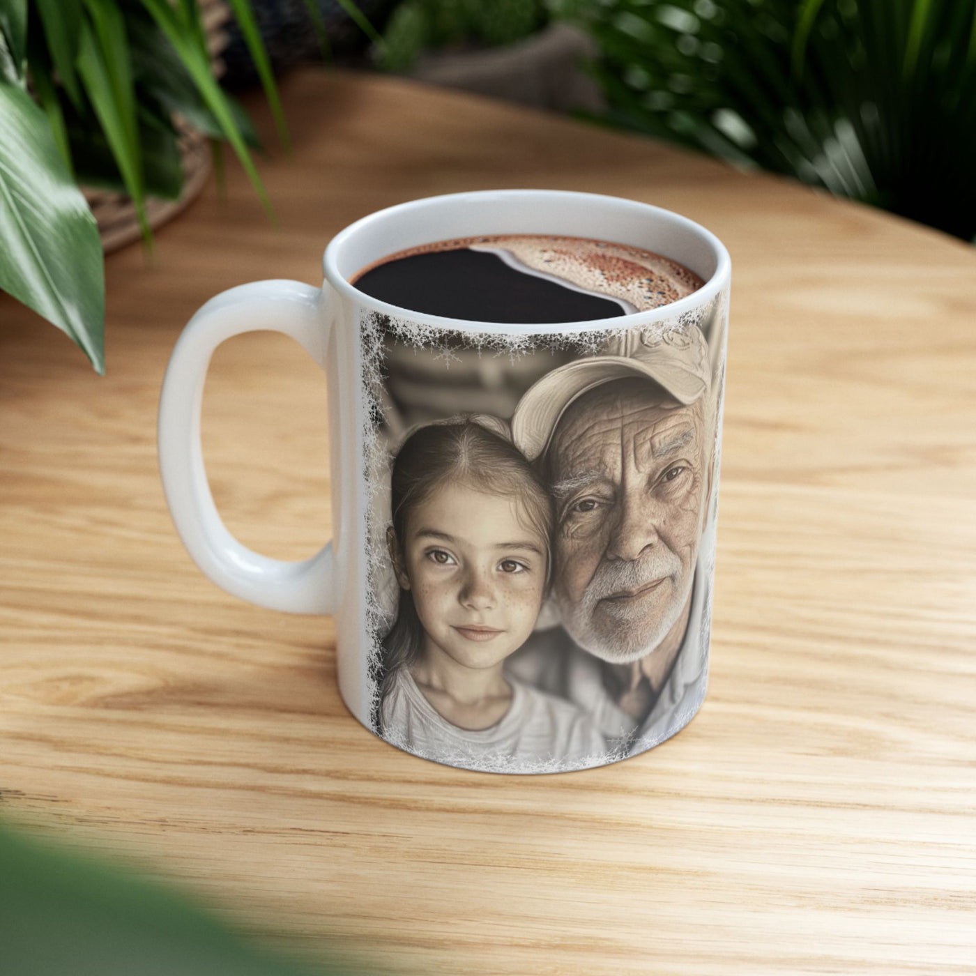 Photo Personalization Mug Grandpa in Snow Frame