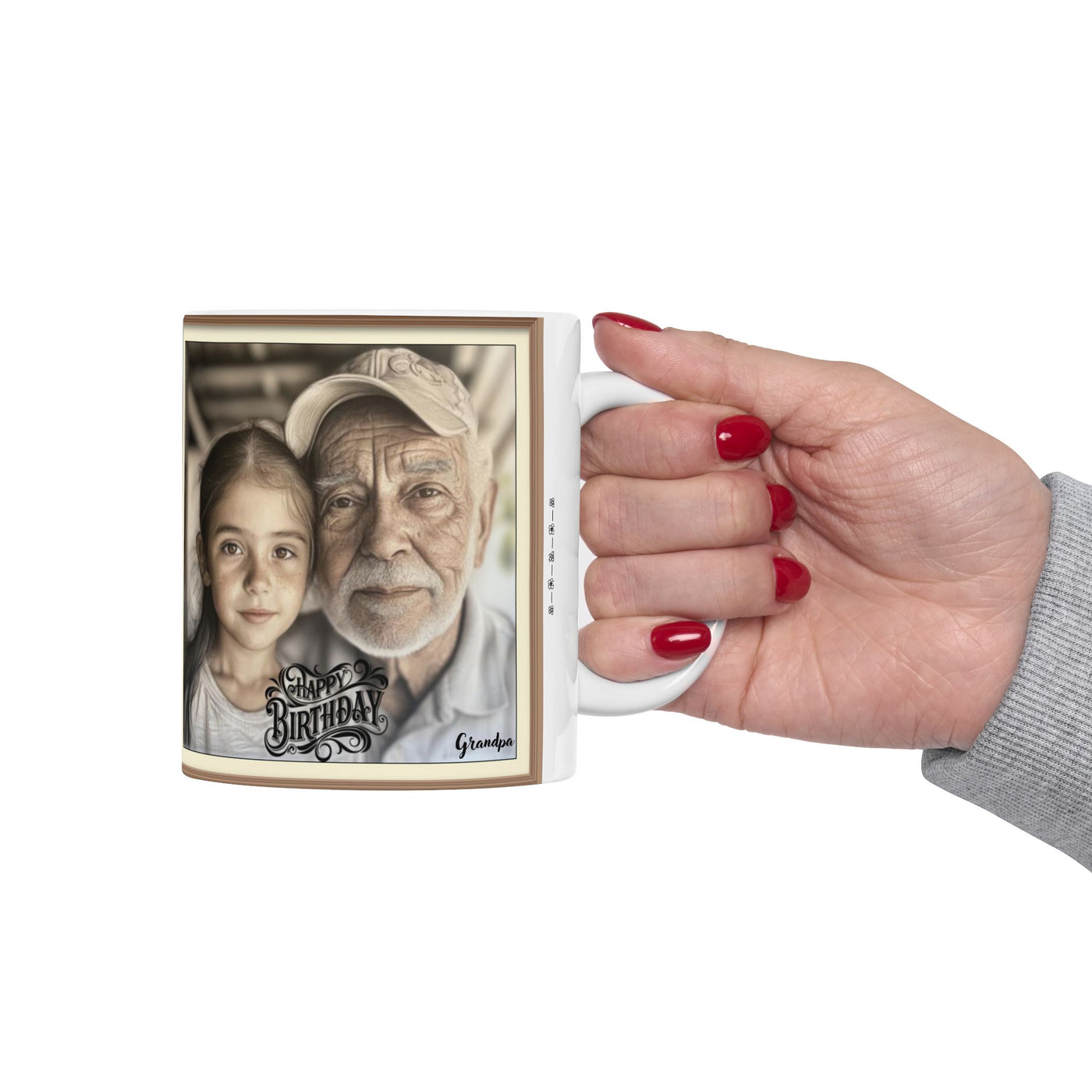 Photo Framed Happy Birthday Grandpa Mug