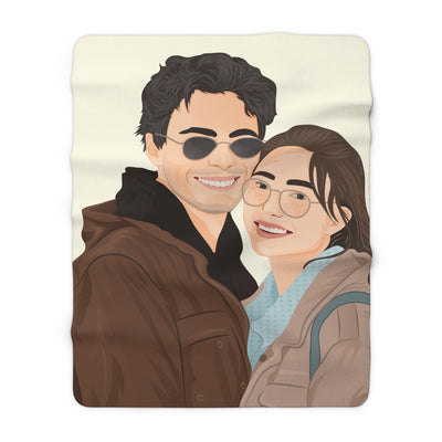 Custom Portrait Couple Blanket