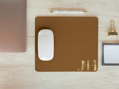 Personalized Name Initials Leather Mousepad