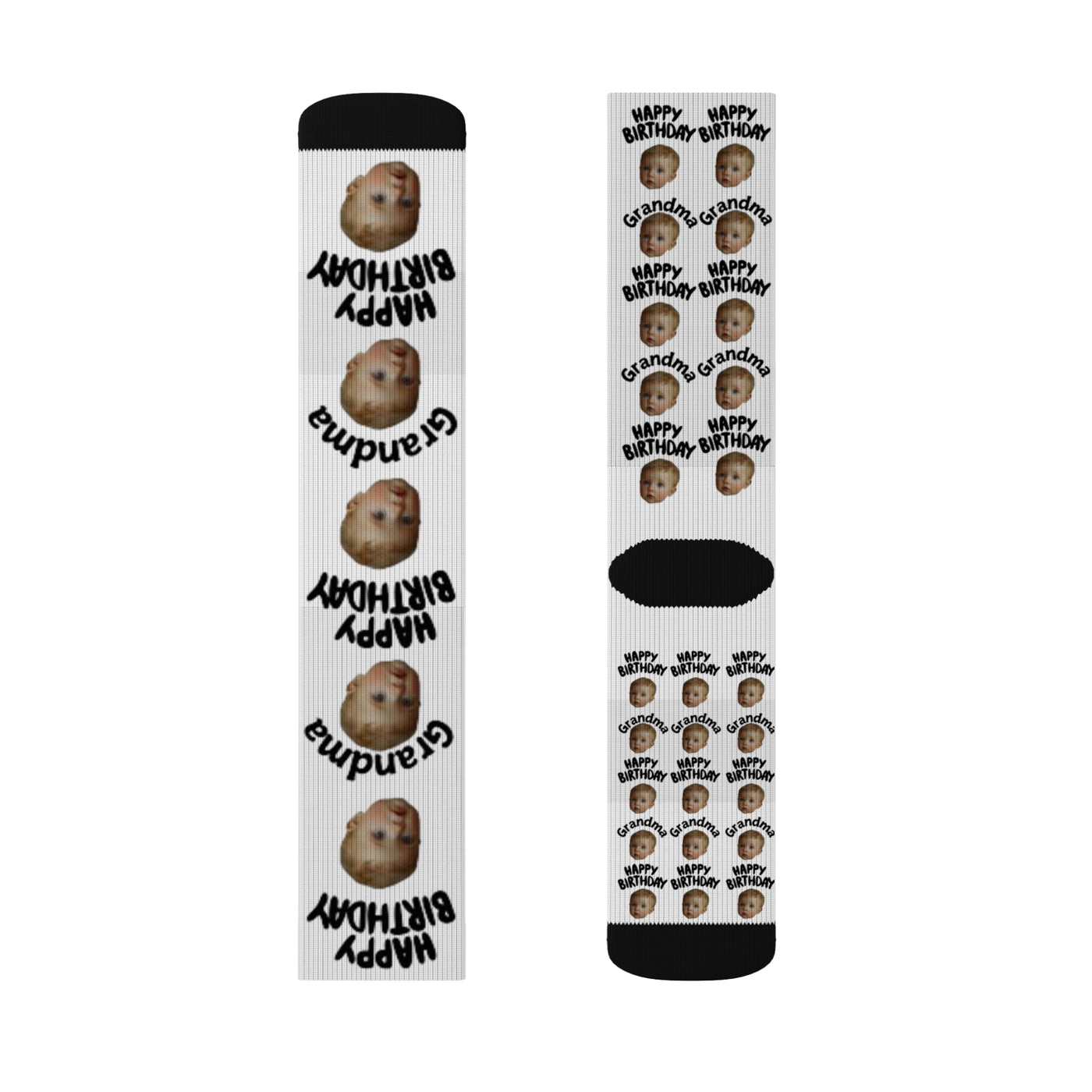 Personalized Face Socks Grandma Birthday Gift