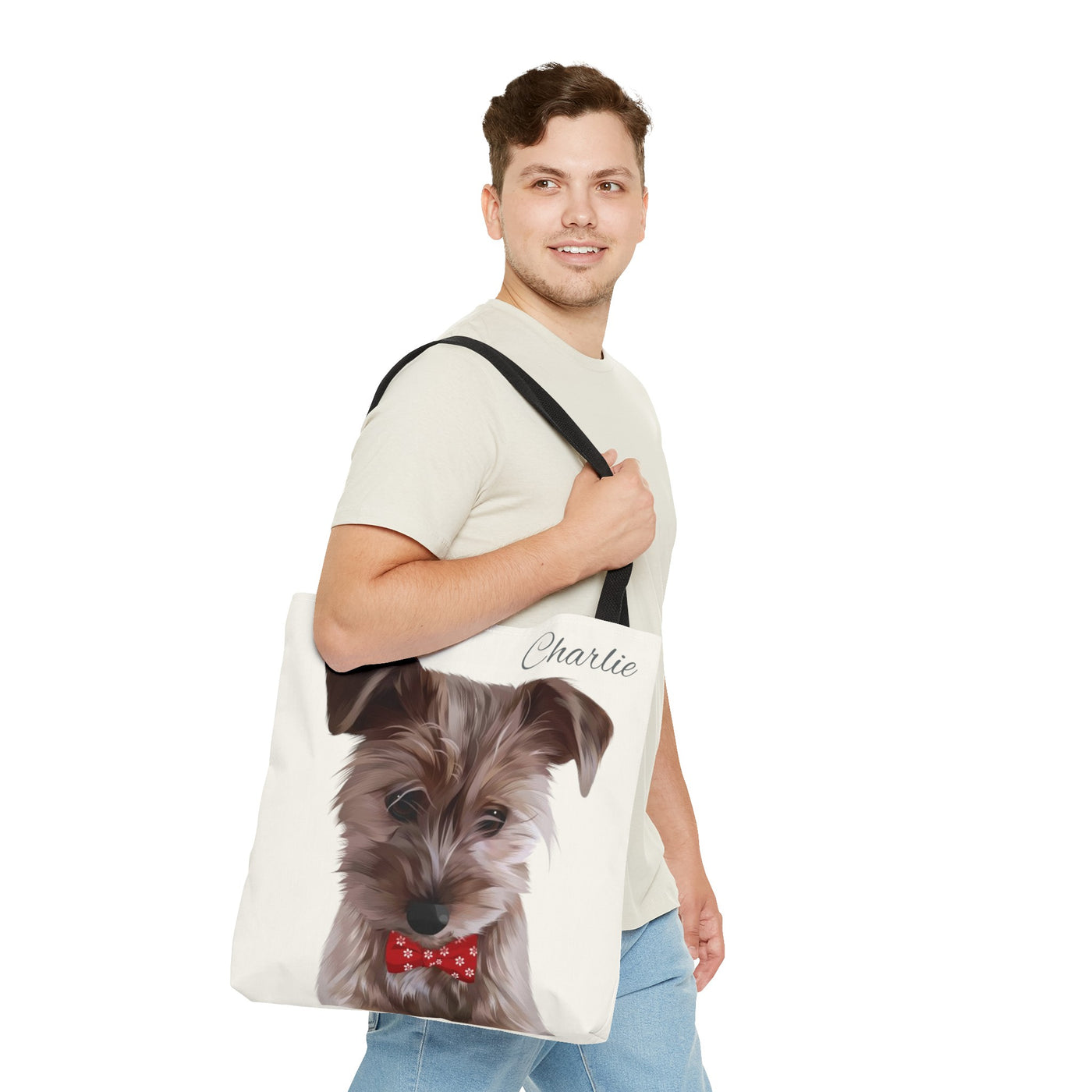 Personalized Dog Tote Bag - Using Pet Photo and Personalized Name