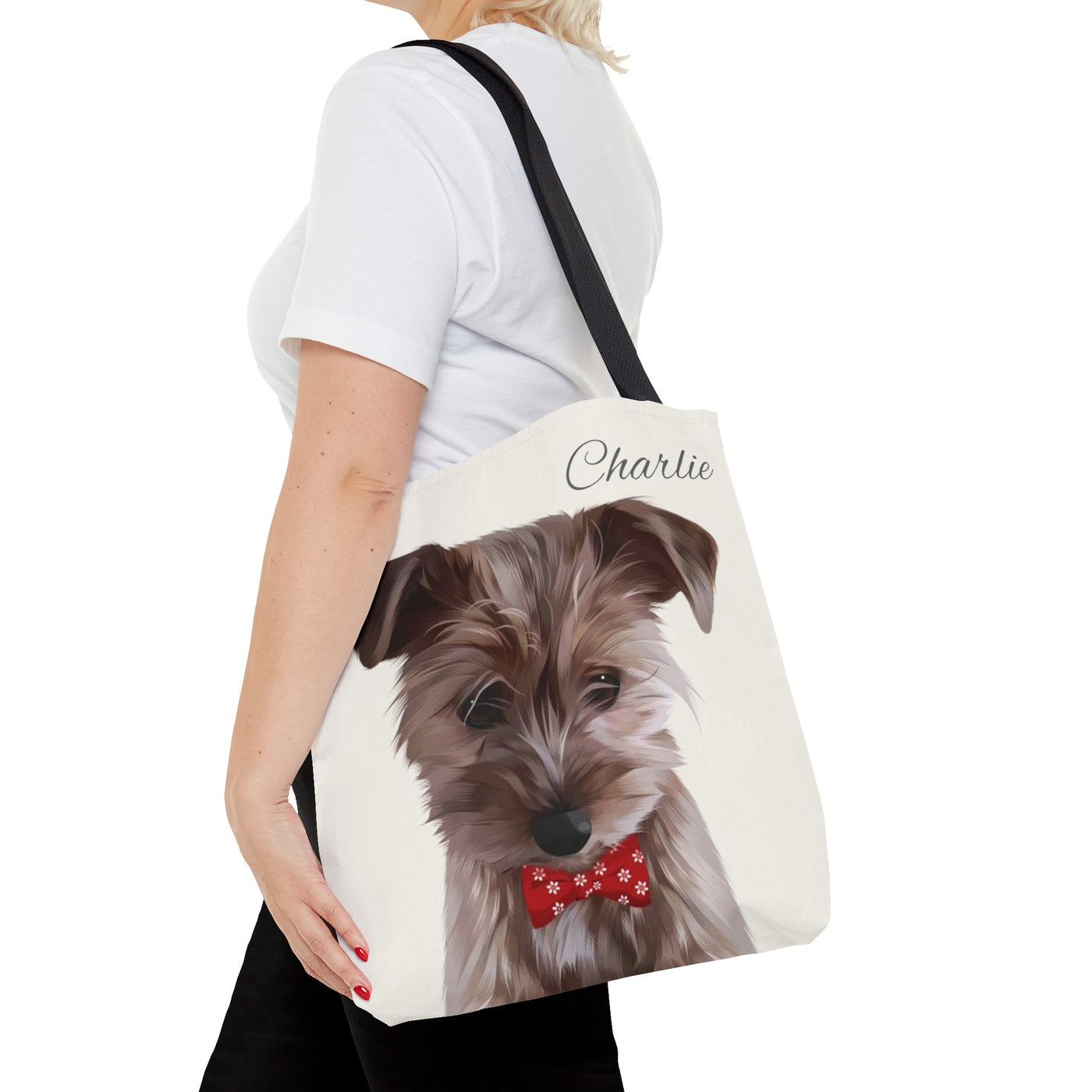 Personalized Dog Tote Bag - Using Pet Photo and Personalized Name