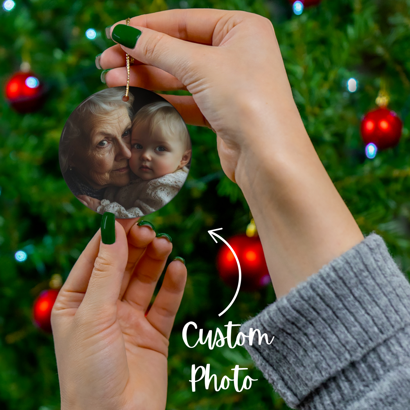 Grandma Custom Photo Ornament