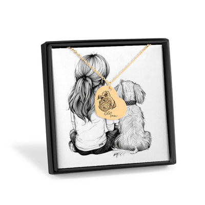 Pet Portrait Heart Necklace