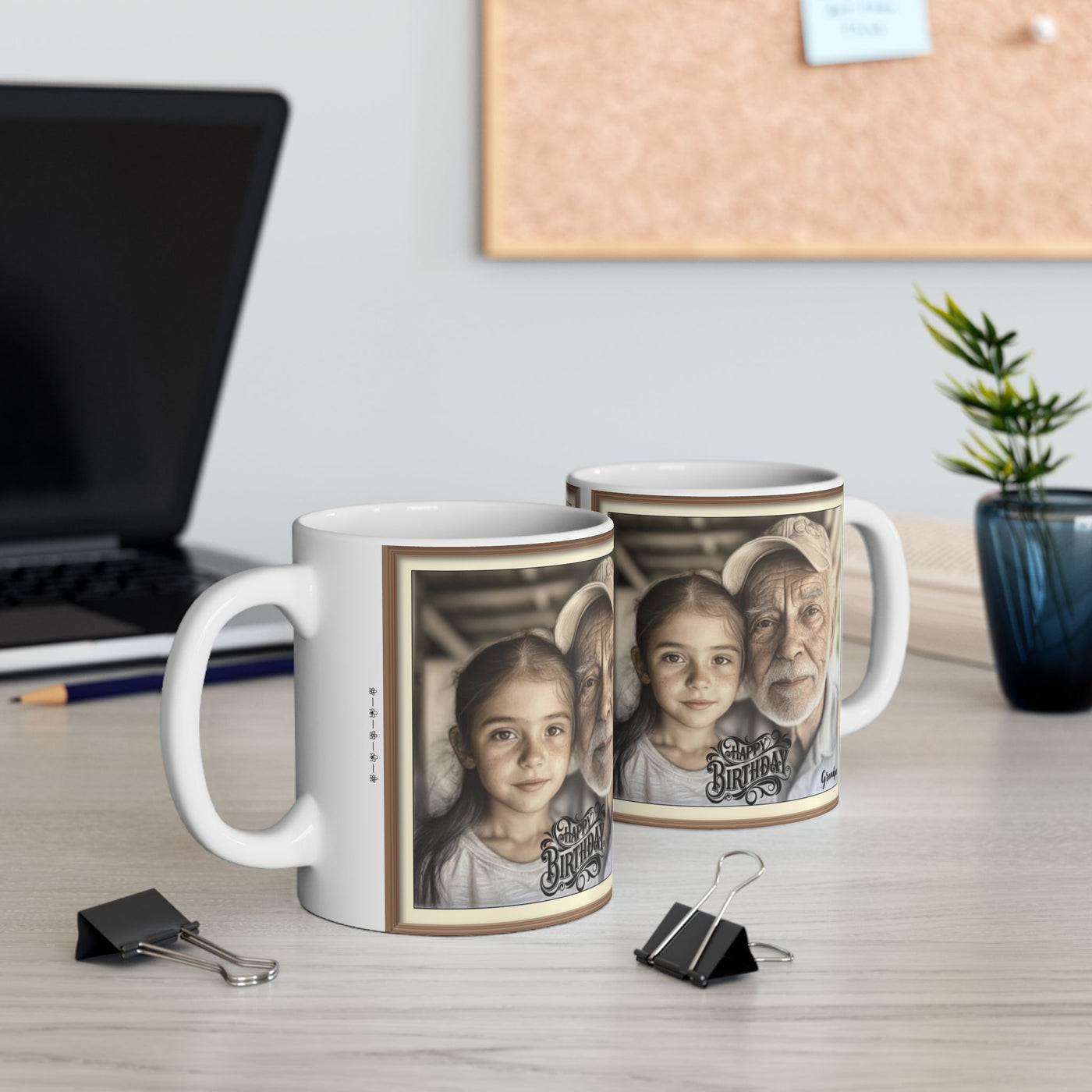 Photo Framed Happy Birthday Grandpa Mug