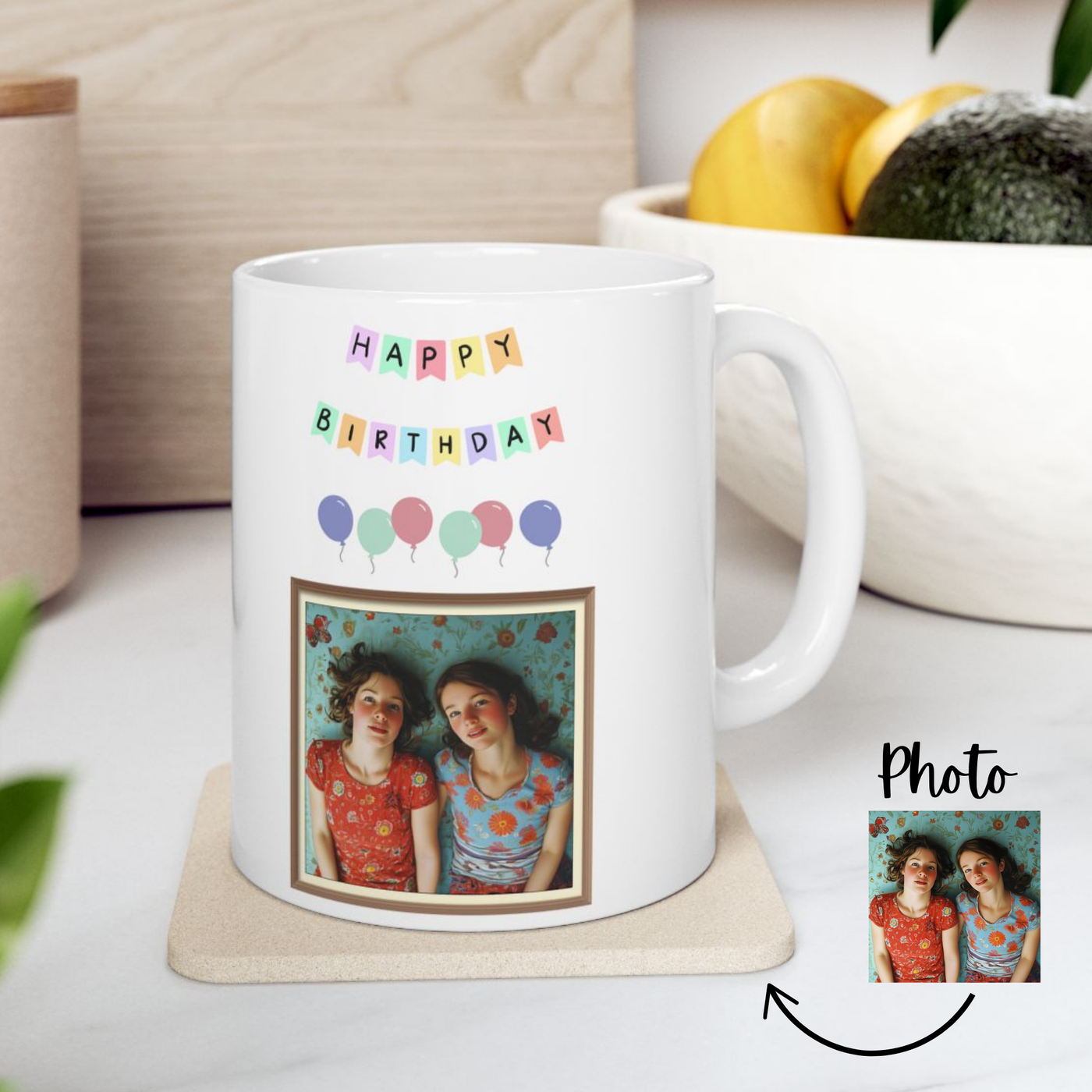 Personalized Photo Mug, Gift for Sister