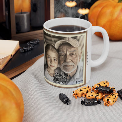 Photo Framed Happy Birthday Grandpa Mug