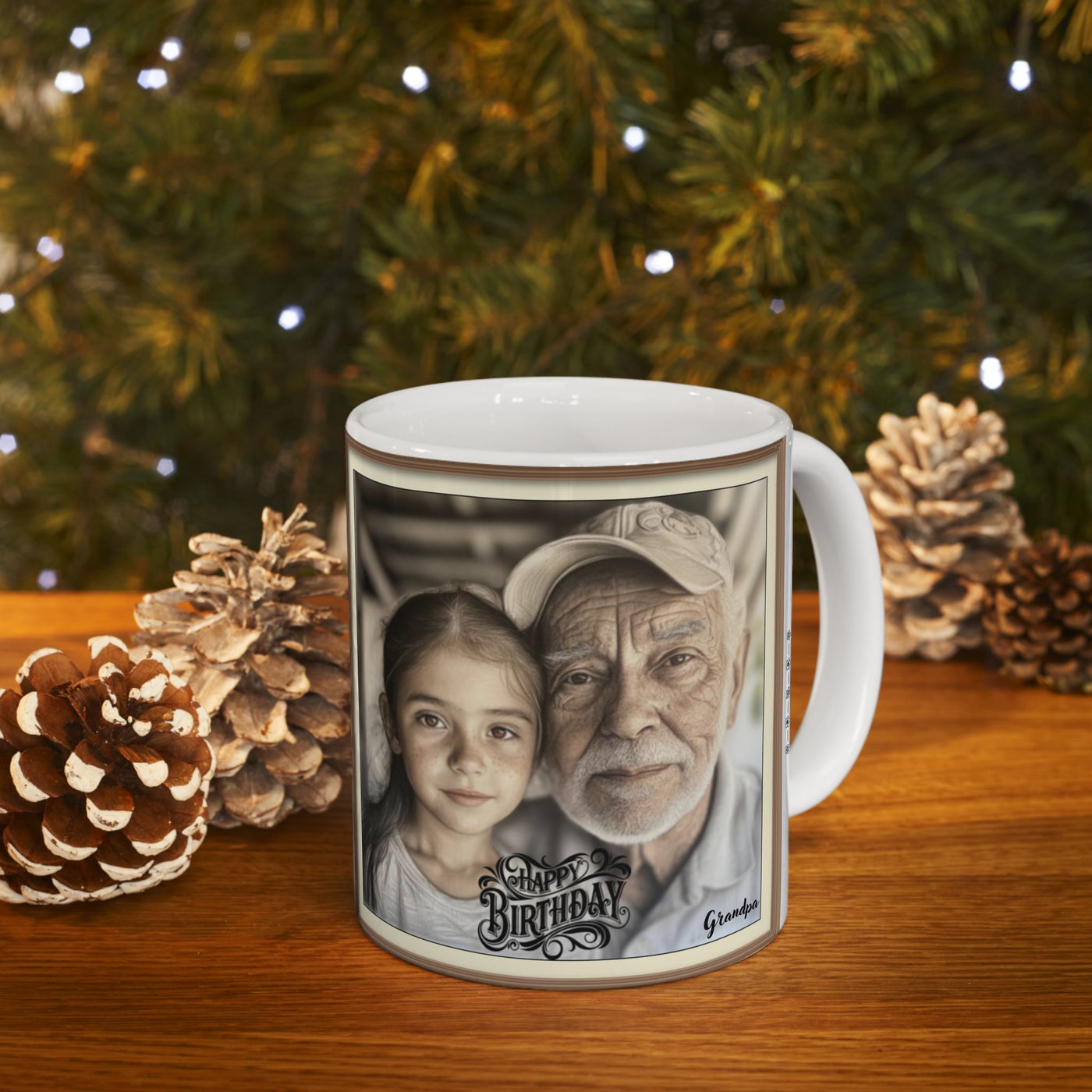 Photo Framed Happy Birthday Grandpa Mug