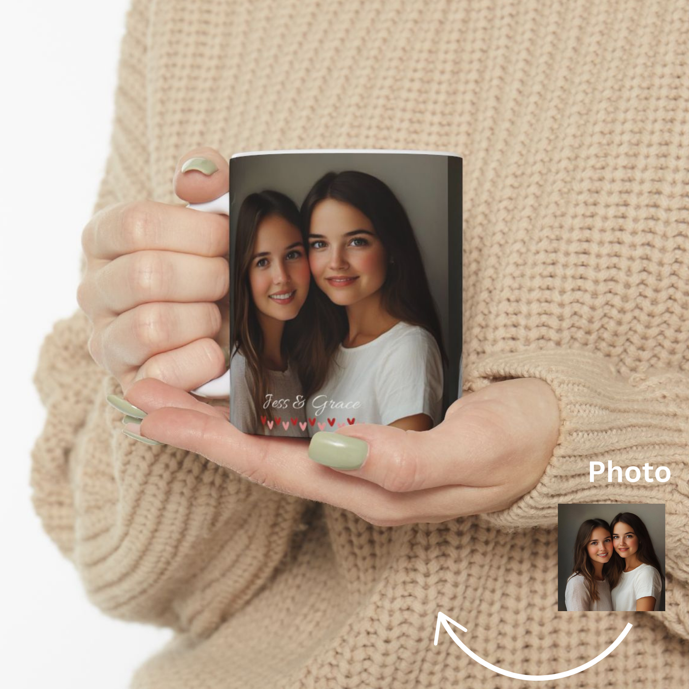 Personalized Photo Mug, Gift for Sister