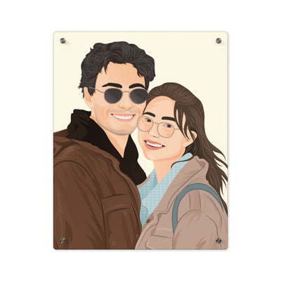 Couple Portrait Acrylic Wall Art Panels