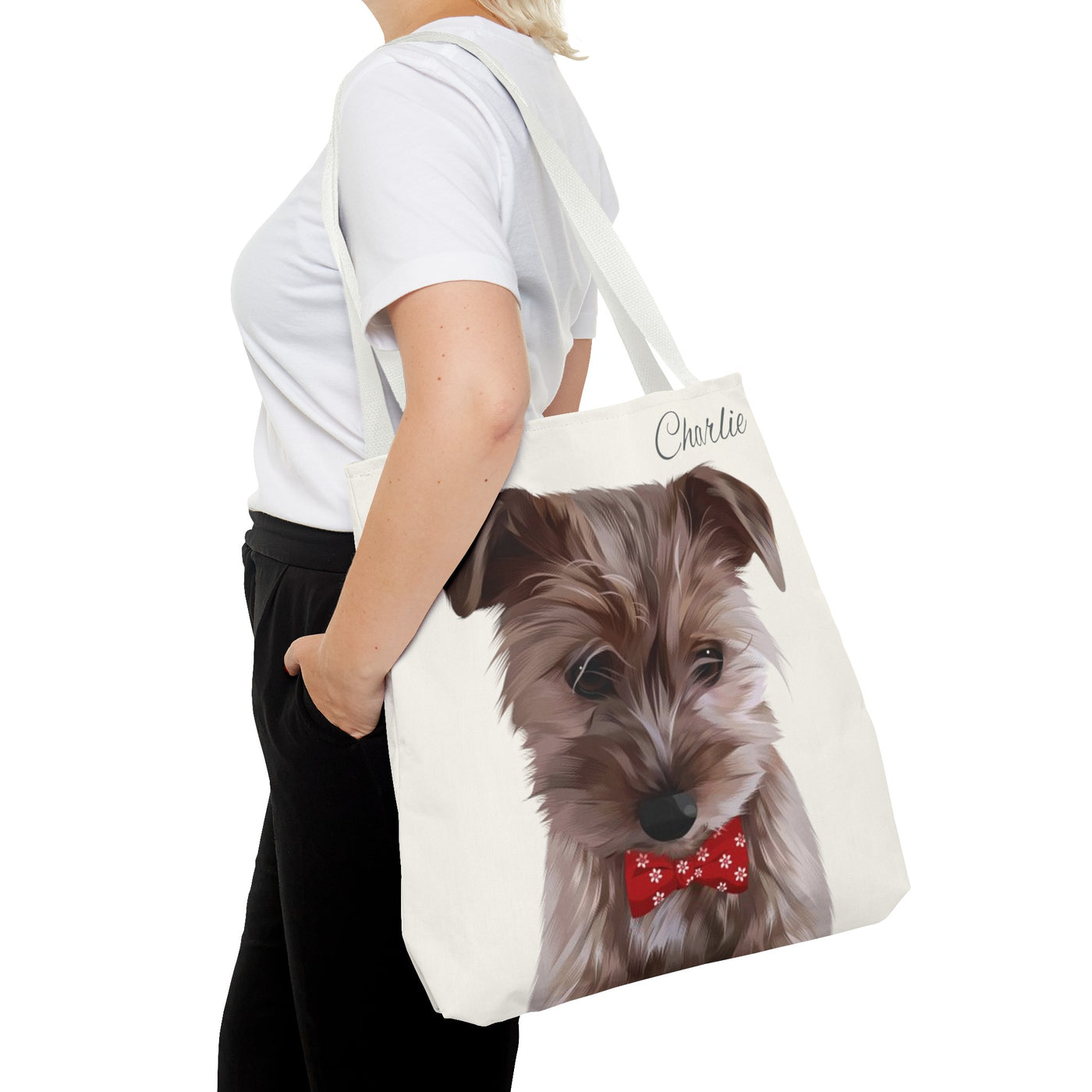 Personalized Dog Tote Bag - Using Pet Photo and Personalized Name