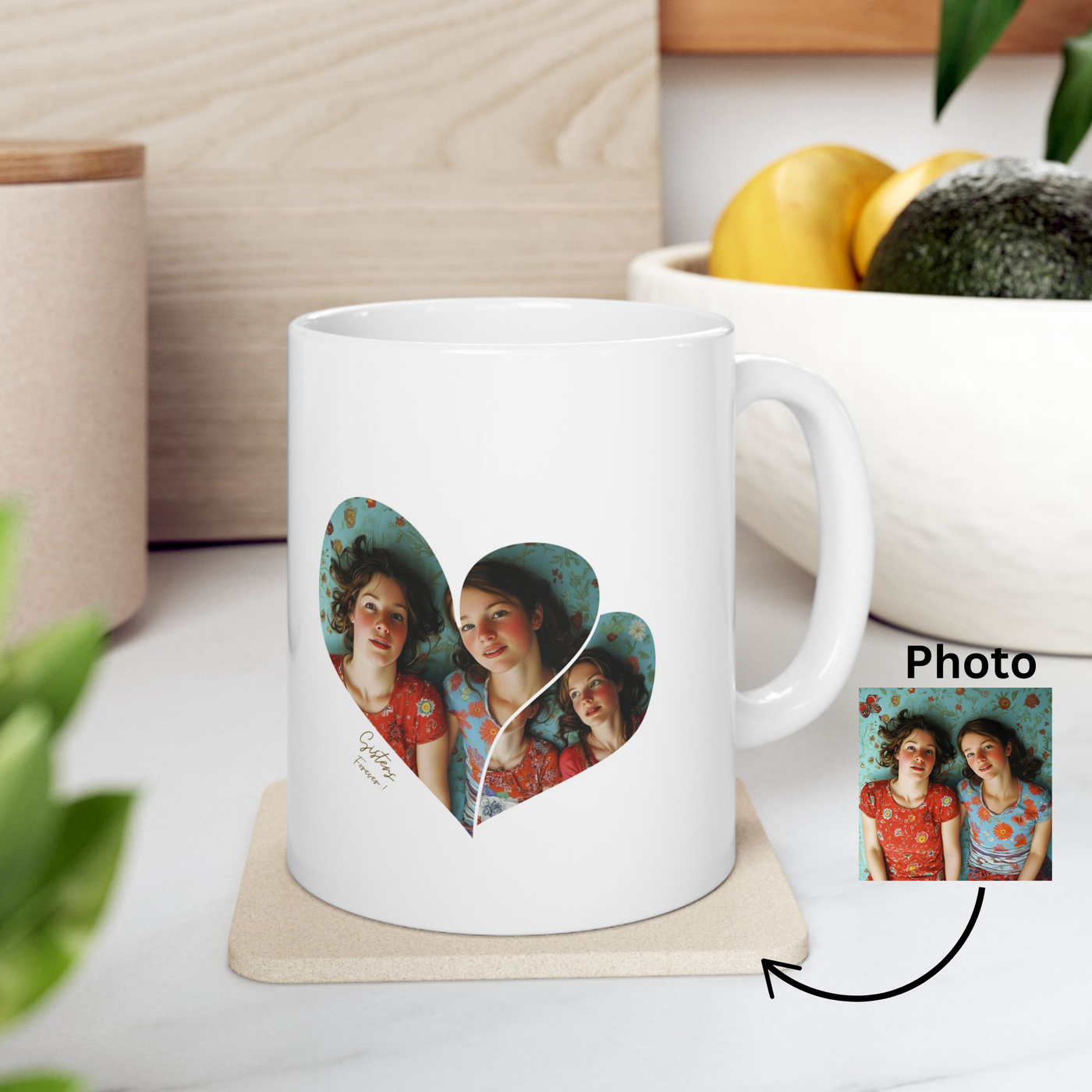 Personalized Photo Mug, Gift for Sister