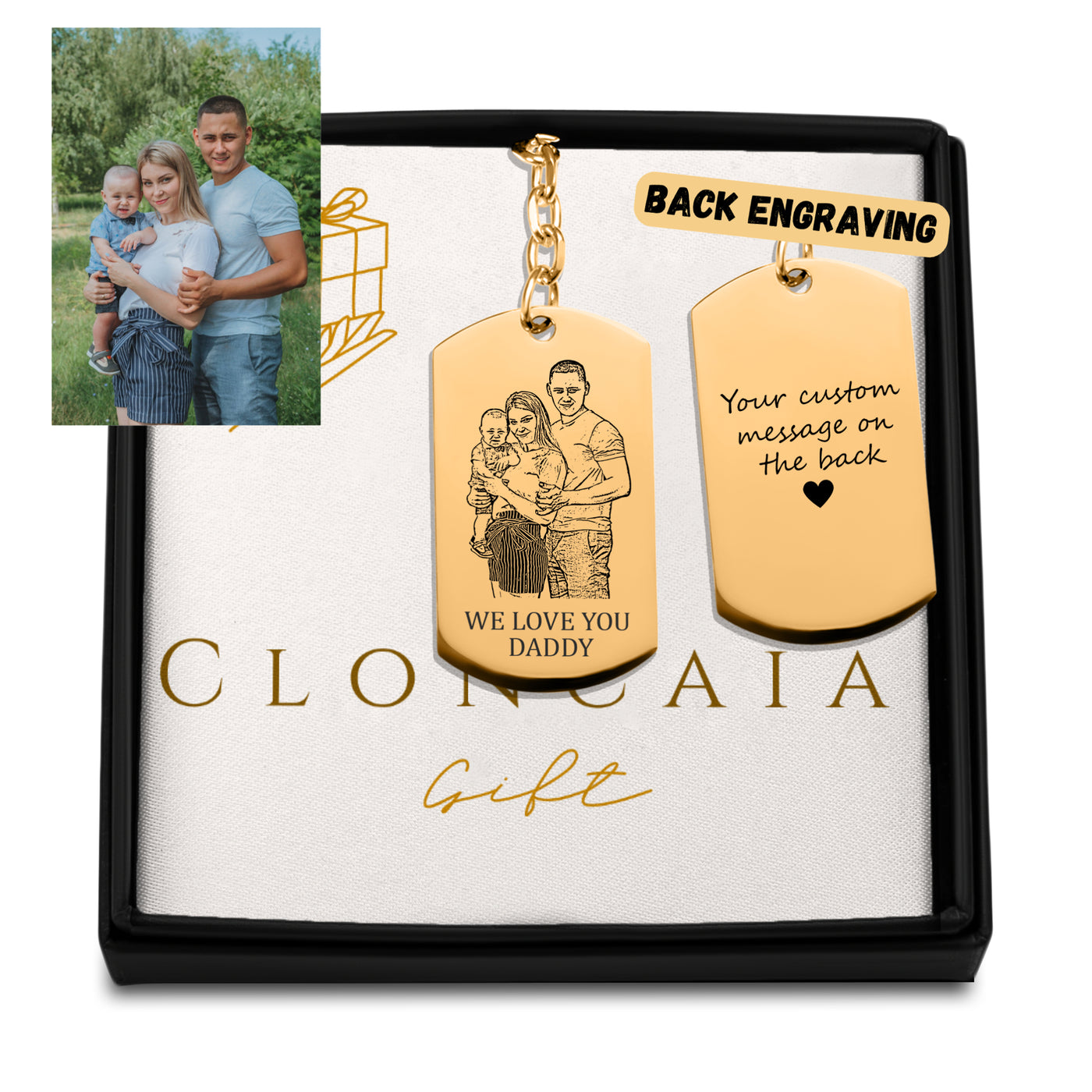 Family Portrait Dad Keychain