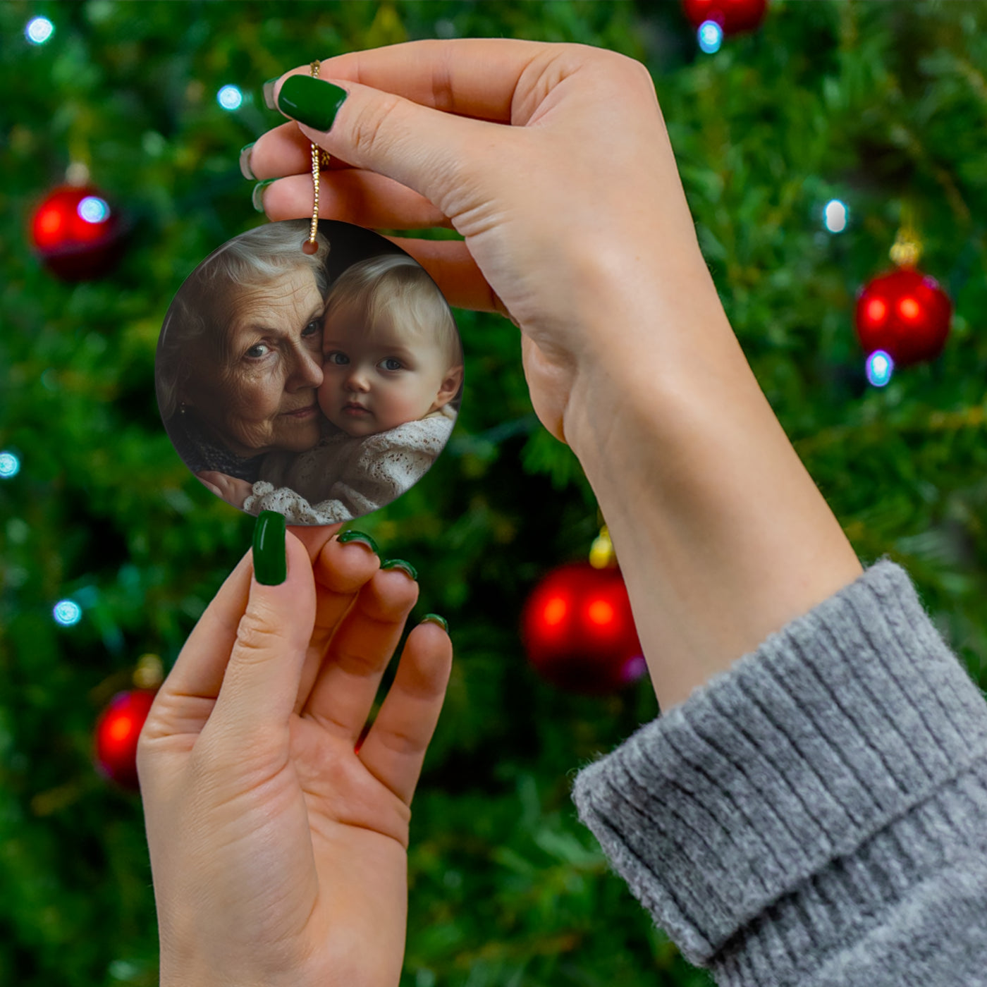 Grandma Custom Photo Ornament