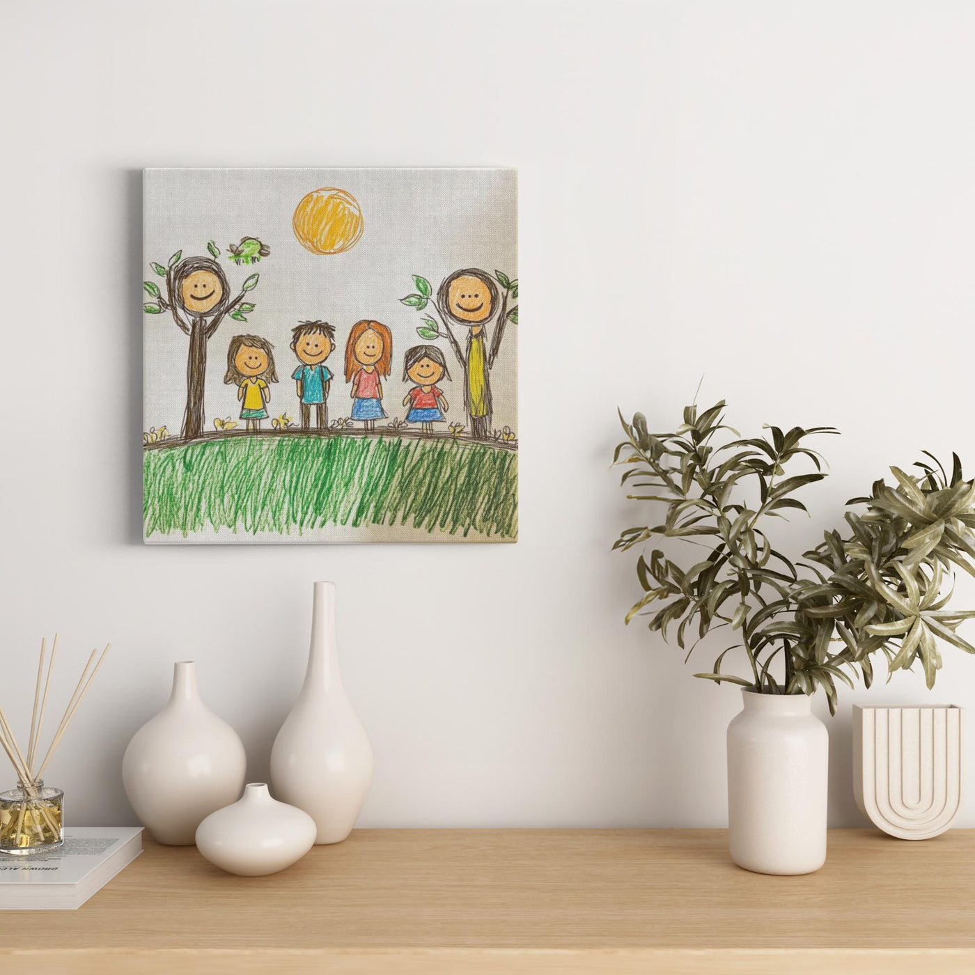 Personalized Kids Drawing Canvas Wrap