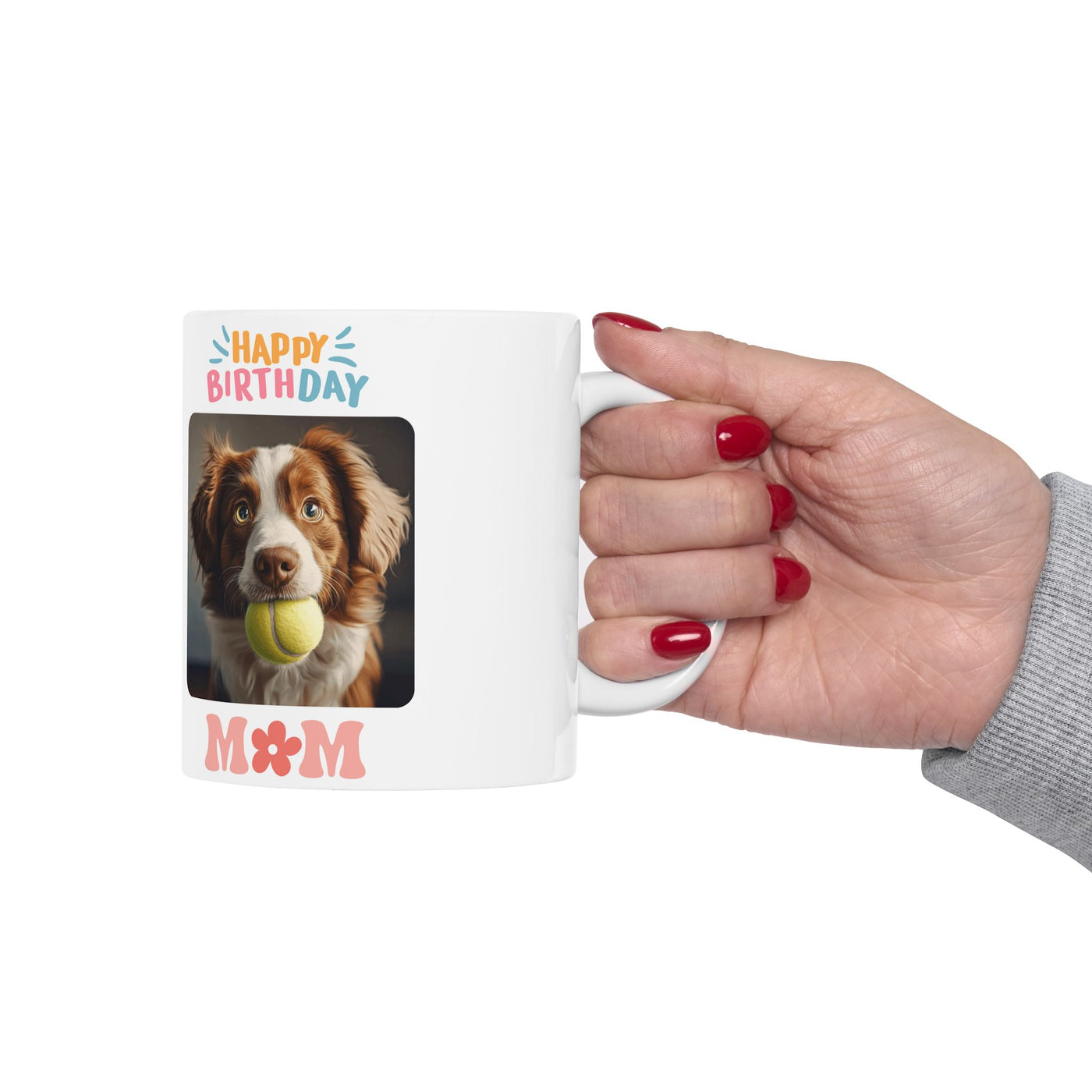 Happy Birthday Custom Pet Photo Mug Mom