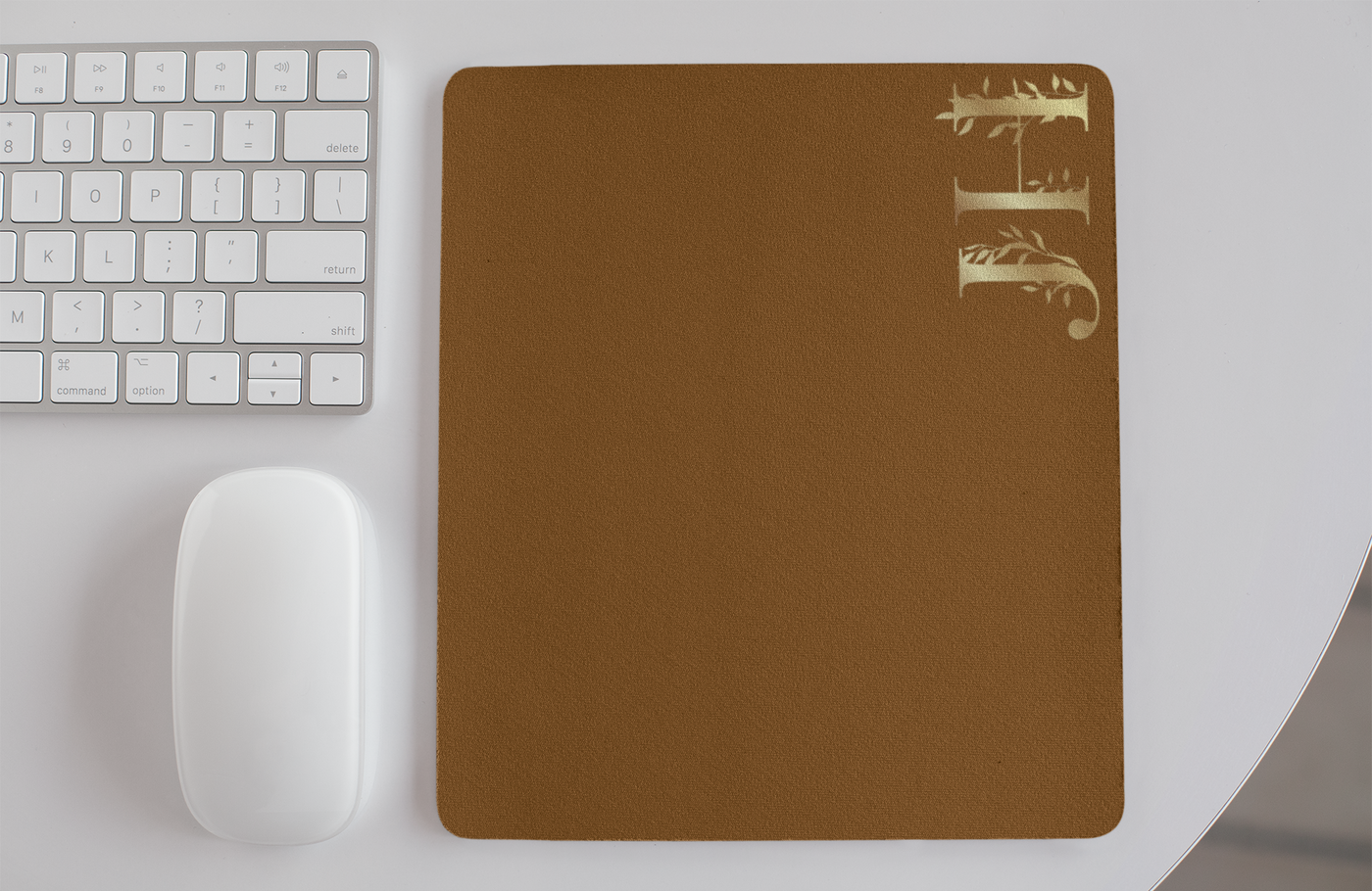 Personalized Name Initials Leather Mousepad