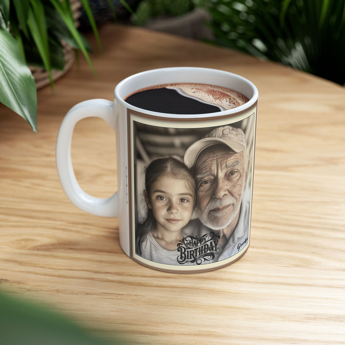 Photo Framed Happy Birthday Grandpa Mug