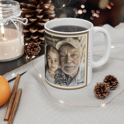 Photo Framed Happy Birthday Grandpa Mug