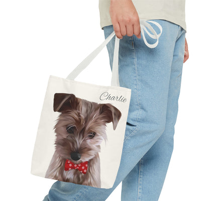 Personalized Dog Tote Bag - Using Pet Photo and Personalized Name