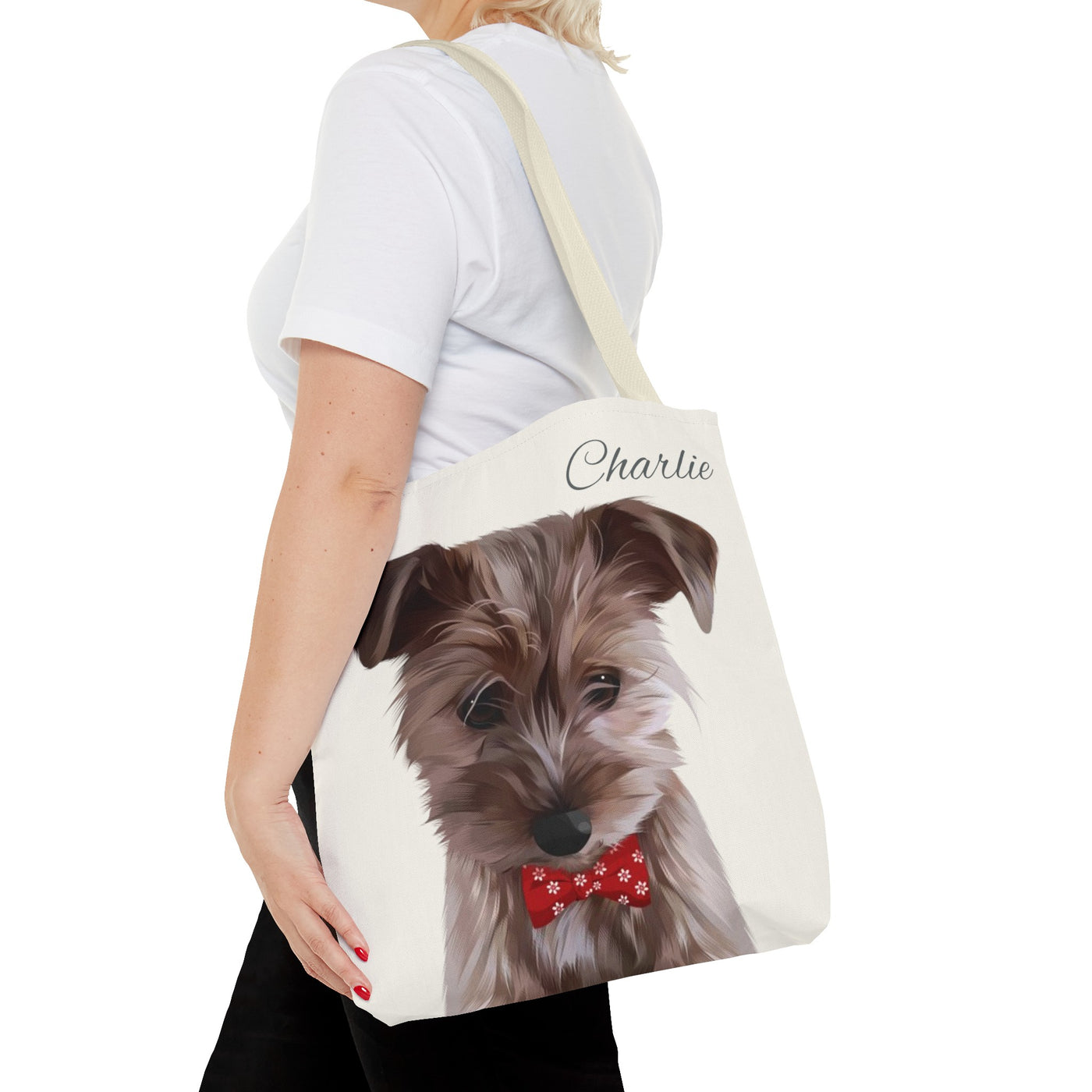 Personalized Dog Tote Bag - Using Pet Photo and Personalized Name