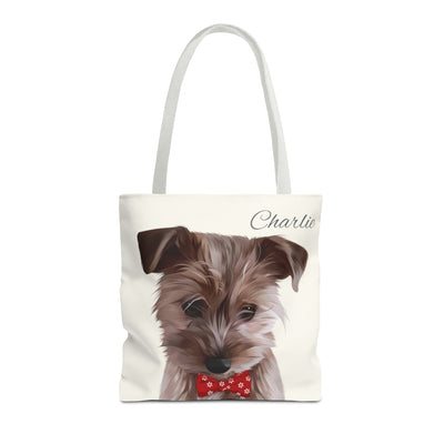 Personalized Dog Tote Bag - Using Pet Photo and Personalized Name