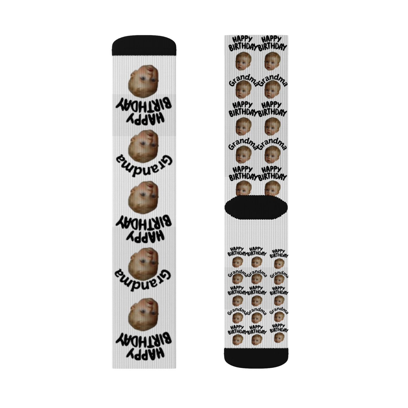 Personalized Face Socks Grandma Birthday Gift