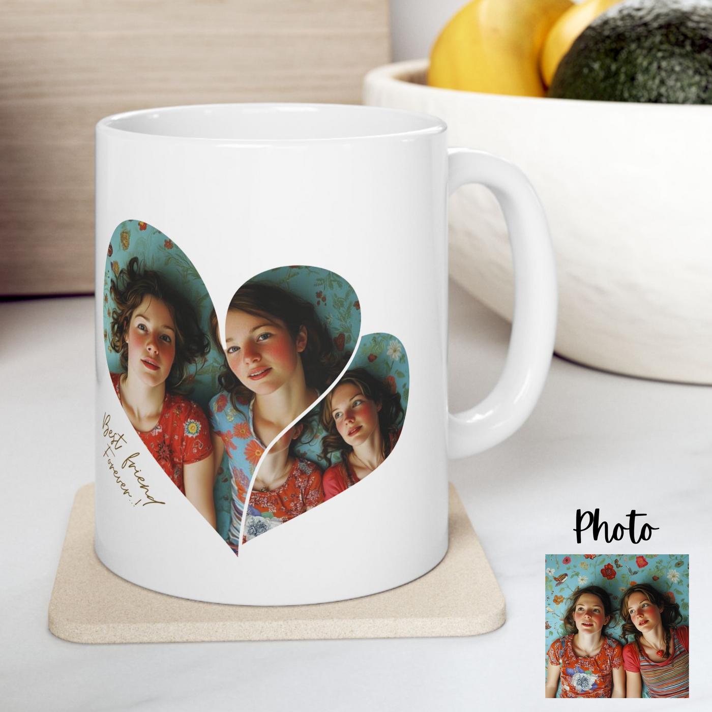 Photo Mug, Best Friend Personalized 2 Photos Mug