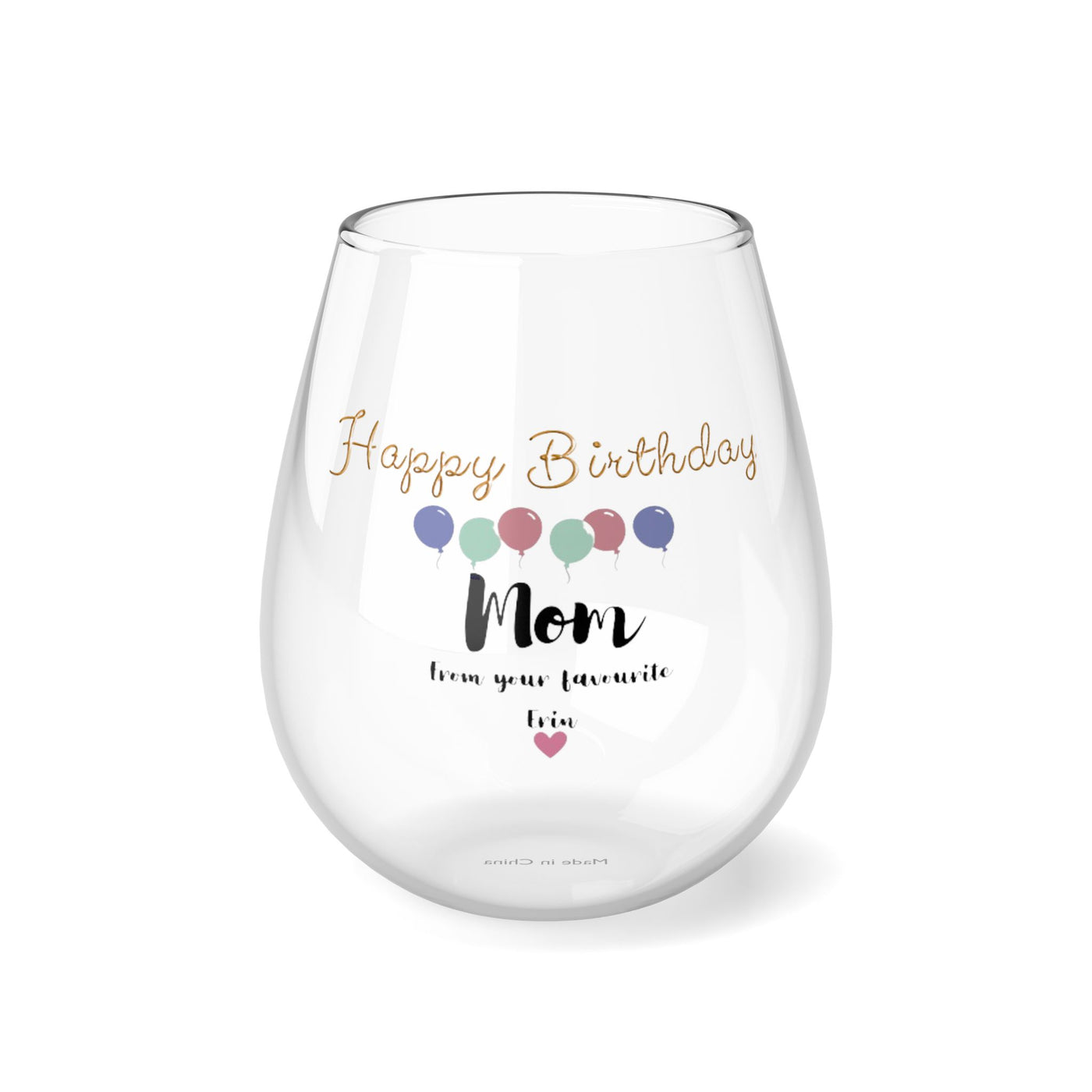 Personalized Glass Happy Birthday Mom