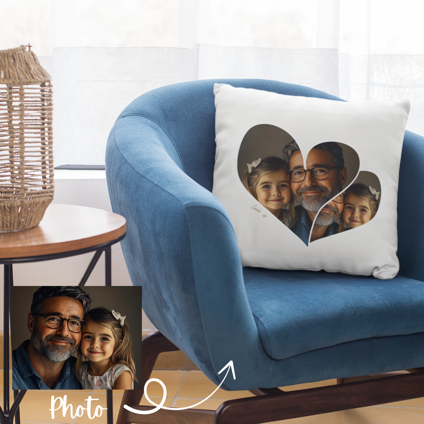 Photo Pillow, Dad Present, Personalized Pillow