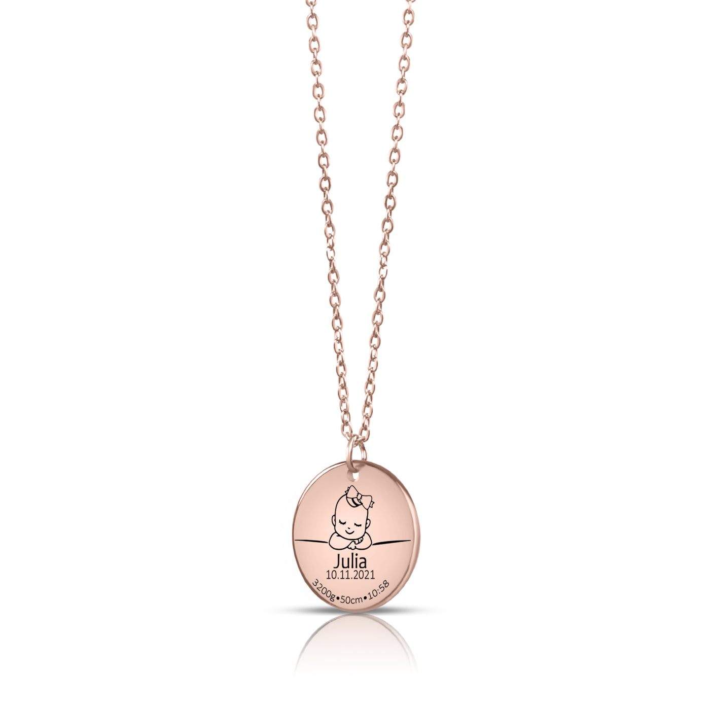 Baby Birth Details Necklace