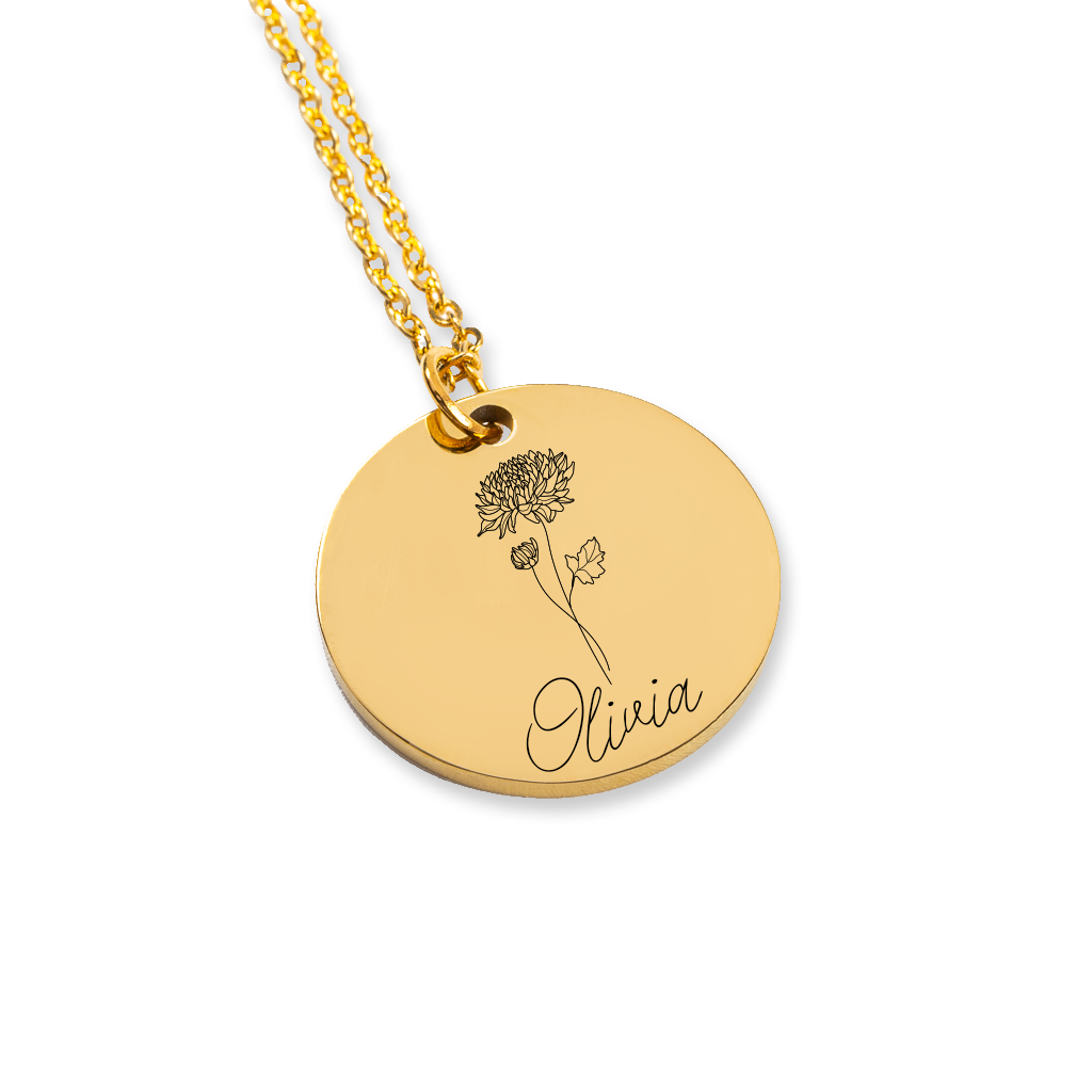 Birthflower Name Necklace