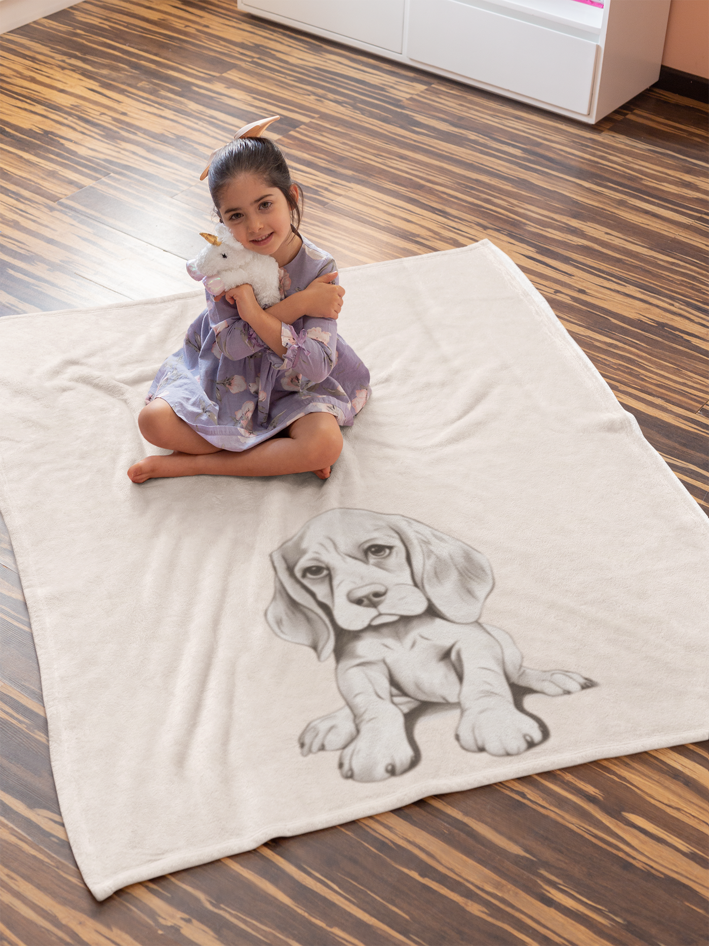 Beagle Velveteen Plush Blanket