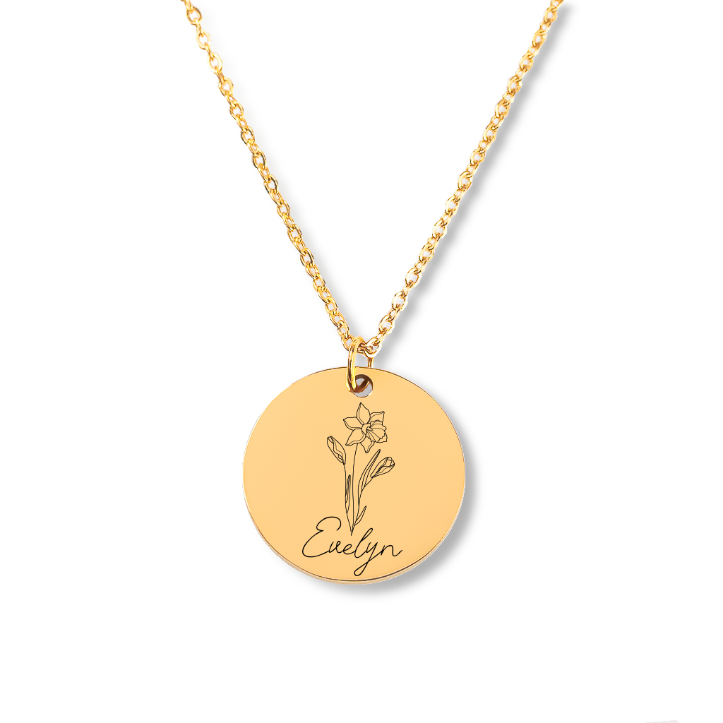 Birthflower Name Necklace