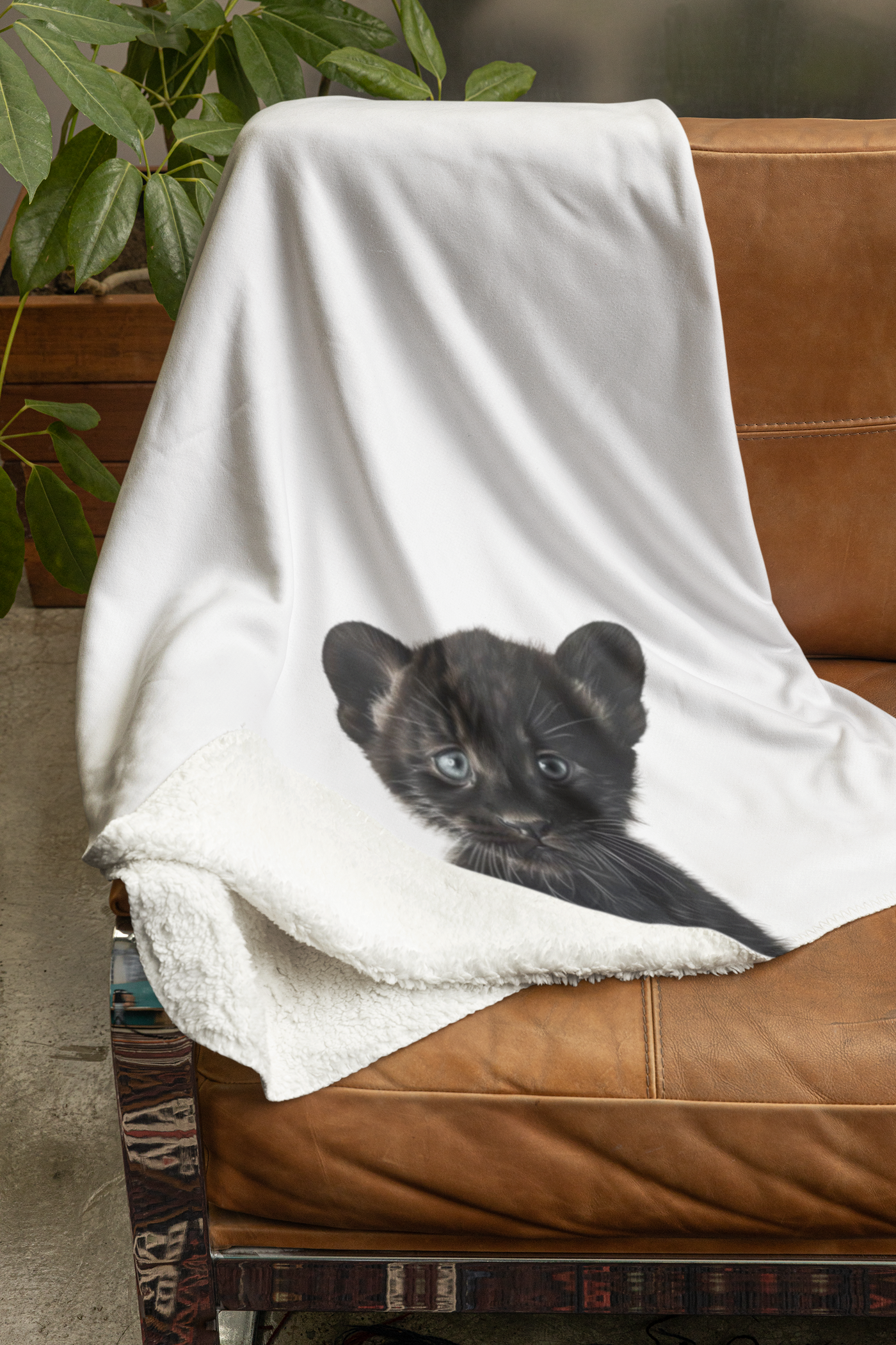 Panther Sherpa Fleece Blanket