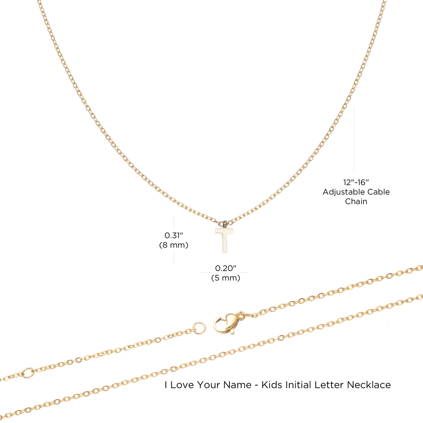 Kids Initial Letter Necklace