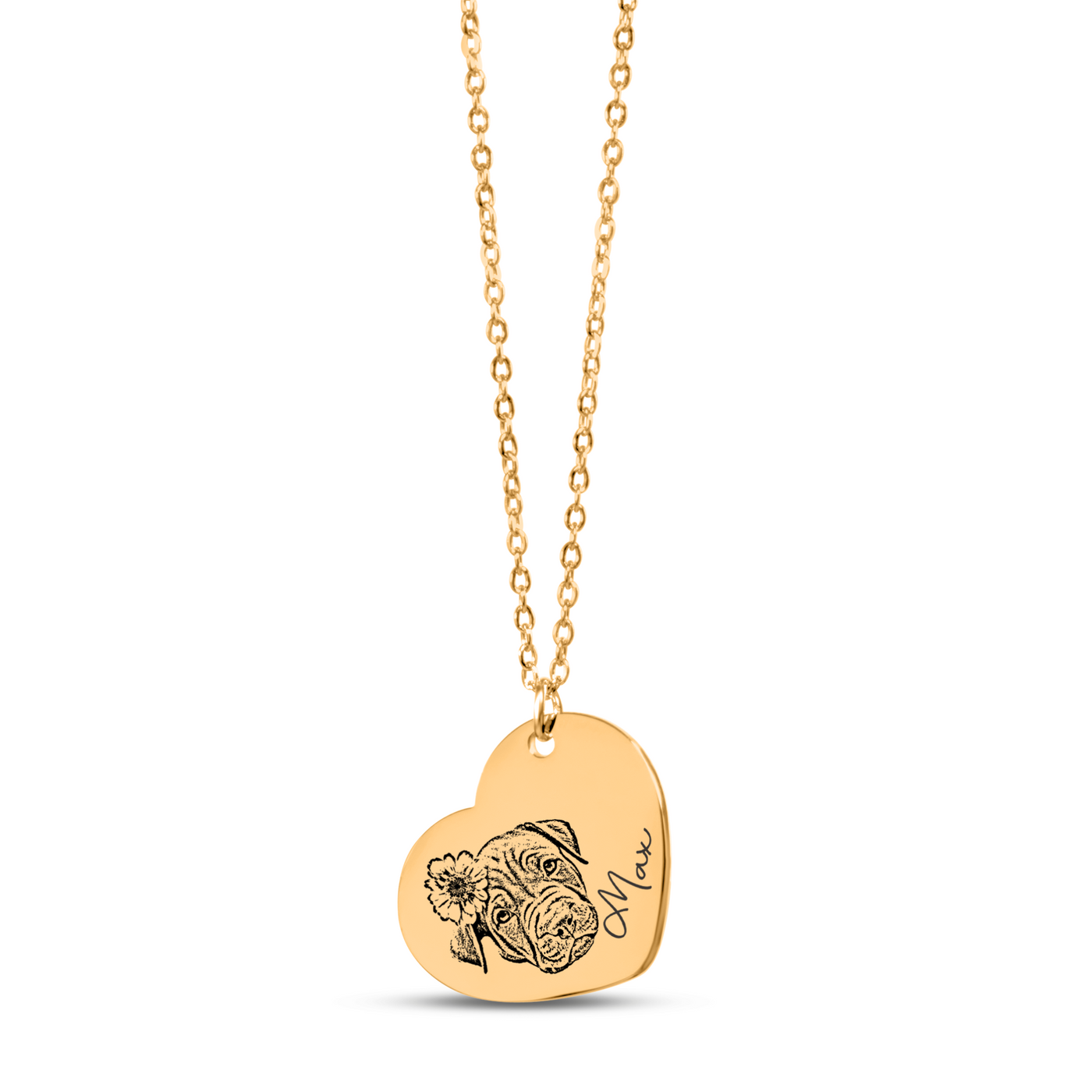 Pet Portrait Heart Necklace