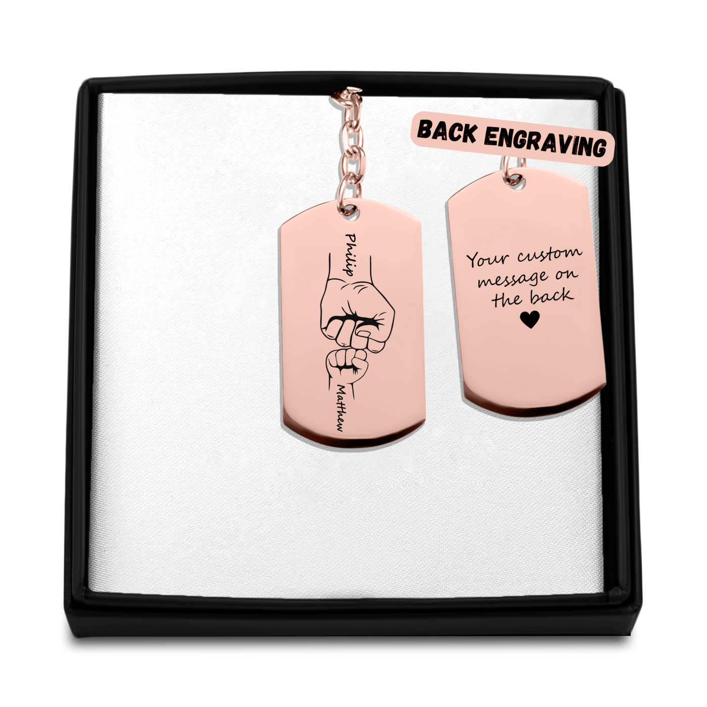 Father and Child Hand-in-Hand Keychain