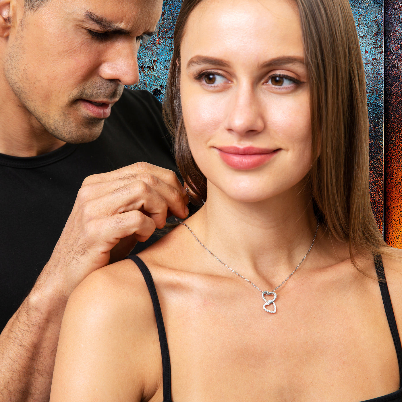 Dad & Daughter - Interlocked Hearts Necklace