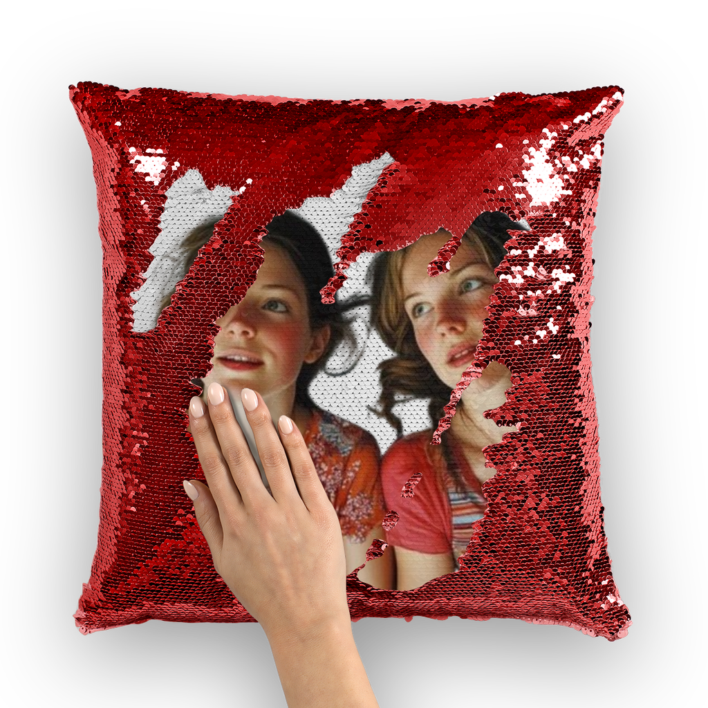 Personalized Photo Sequin Cushion Cover