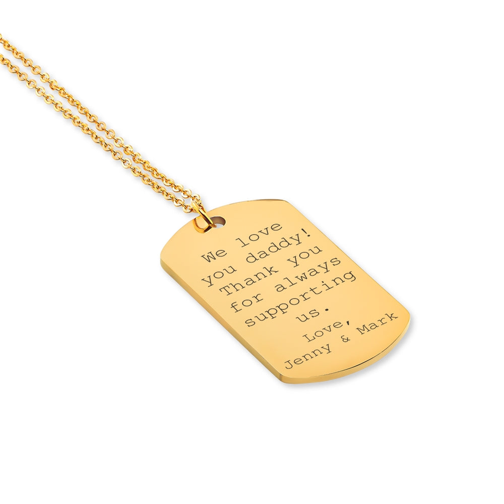 Love Dad Tag Necklace