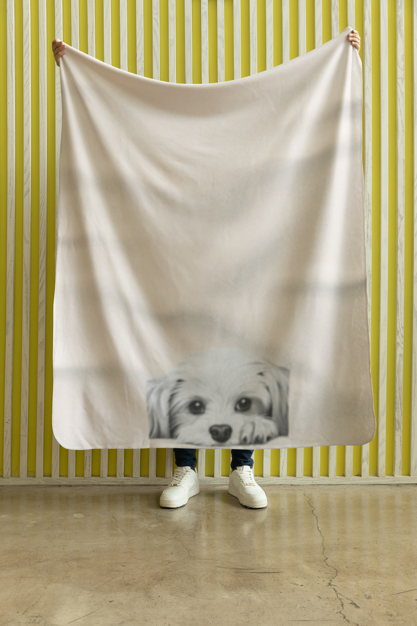 Maltese Sherpa Fleece Blanket