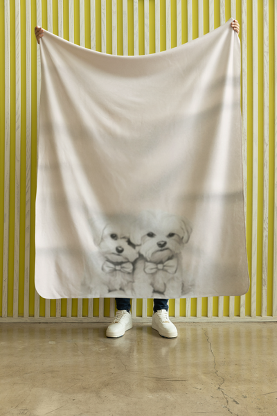 Bichon Frise Sherpa Fleece Blanket