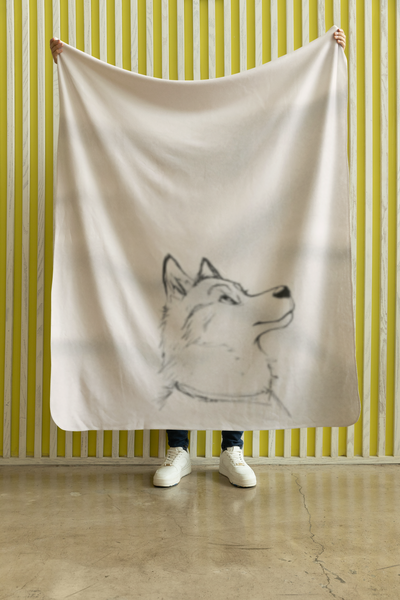 Husky Sherpa Fleece Blanket