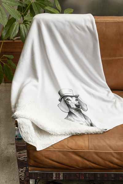 Dachshund Sherpa Fleece Blanket