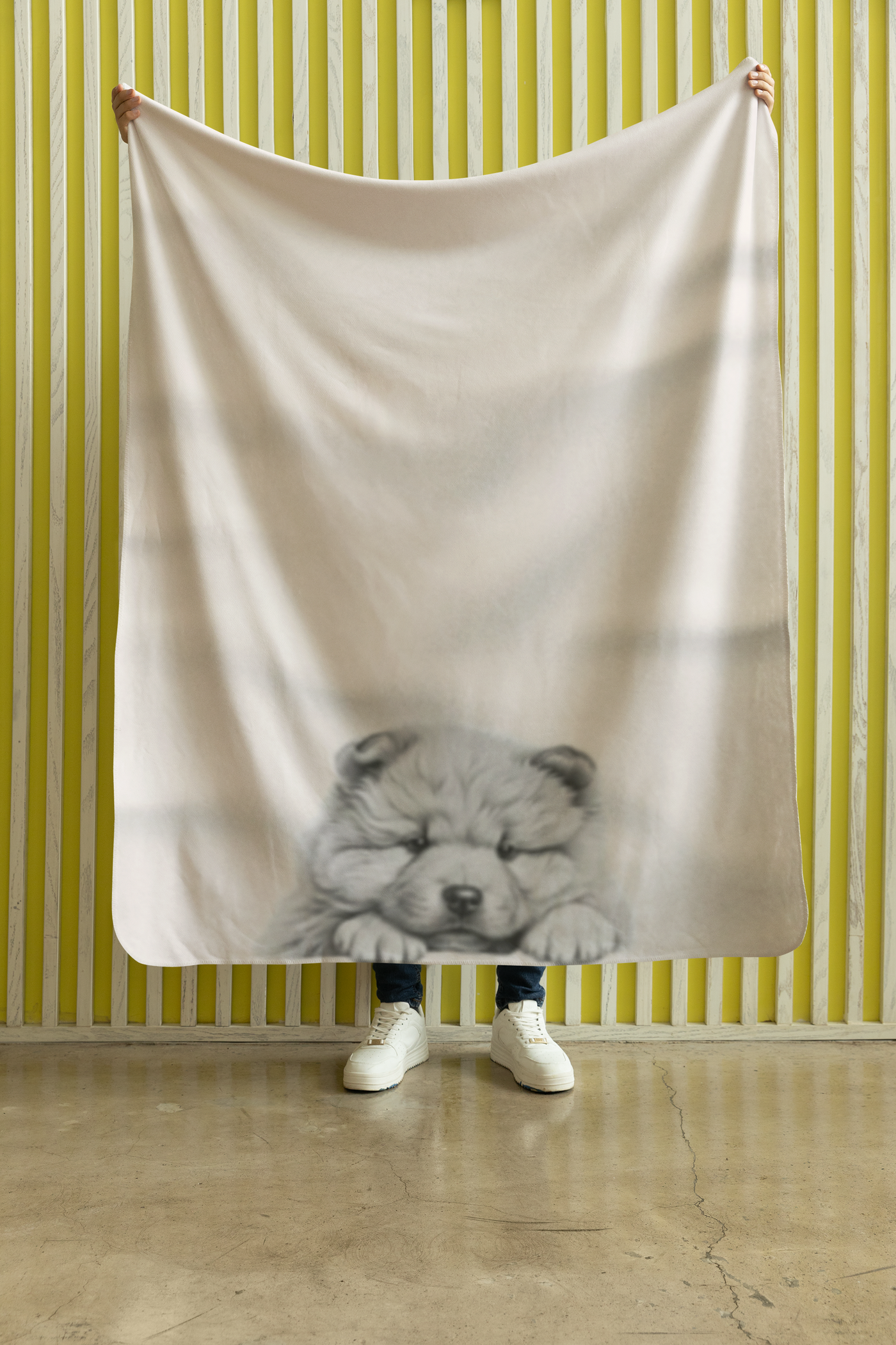 Chow Chow Puppy Sherpa Fleece Blanket