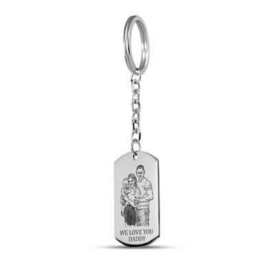 Baby Birth Details Dad Keychain